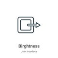 Birghtness outline vector icon. Thin line black birghtness icon, flat vector simple element illustration from editable user