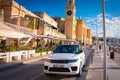 Birgu, Malta - January 10, 2019: Luxury Range Rover parked at the marina in Birgu, Malta. Range Rover is a full-sized luxury sport