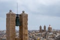 Malta, Birgu, Bell of Fort St Angel with city view