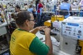 Production line children`s shoes industry in Birigui, Sao Paulo state Royalty Free Stock Photo