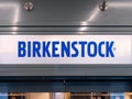 Birkenstock Logo Sign on the Facade of a Retail Store Royalty Free Stock Photo