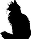 Birman Cat Black Silhouette Generative Ai