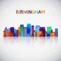 Birmingham, Alabama USA skyline silhouette in colorful geometric style. Royalty Free Stock Photo