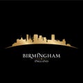 Birmingham England city skyline silhouette black background