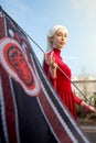 Cosplay girl dressed as Rhaenyra Targaryen from Game of Thrones