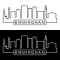 Birmingham skyline. Linear style.