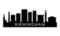 Birmingham skyline silhouette. Royalty Free Stock Photo