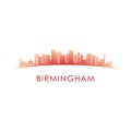 Birmingham skyline silhouette. Royalty Free Stock Photo