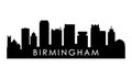 Birmingham skyline silhouette. Royalty Free Stock Photo