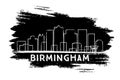 Birmingham Skyline Silhouette. Hand Drawn Sketch. Royalty Free Stock Photo