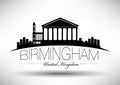 Birmingham Skyline with Typography Design Royalty Free Stock Photo