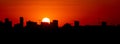 Birmingham UK city skyline silhouette at sunset. Royalty Free Stock Photo