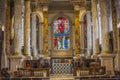 BIRMINGHAM, UK - March 2018 Altar at St. Philip Cathedral in Birmingham England. Marbled Pillars on Pedestal at the Back