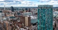 Aerial view of Birmingham cityscape skyline