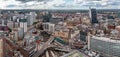 Aerial view of Victoria Square in a Birmingham cityscape skyline