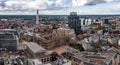 Aerial view of Victoria Square in a Birmingham cityscape skyline