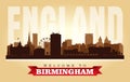 Birmingham United Kingdom city skyline vector silhouette Royalty Free Stock Photo