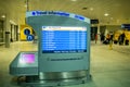 Travel information screen at Birmingham airport