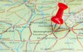 Birmingham, USA pin on map Royalty Free Stock Photo