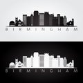 Birmingham usa skyline and landmarks silhouette