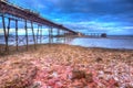 Birnbeck old Pier Weston-super-Mare Somerset England in colourful HDR Royalty Free Stock Photo