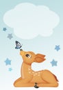 birth announcement card for baby boy with deer Royalty Free Stock Photo