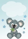 Birth announcement card for baby boy with koala Royalty Free Stock Photo