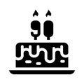 Birth cake glyph icon vector illustration sign