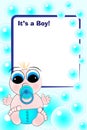 Birth Card - Baby Boy Royalty Free Stock Photo