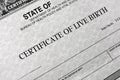 Birth Certificate for Live Baby Born Royalty Free Stock Photo