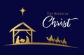 The birth of Christ, Nativity scene of baby Jesus in the manger Royalty Free Stock Photo