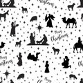 Birth of Christ scene pattern