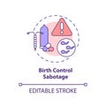 Birth control sabotage concept icon