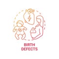 Birth defects red gradient concept icon