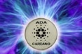 The birth or fork of cardano cryptocurrency. Royalty Free Stock Photo