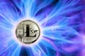 Birth or fork of Litecoin cryptocurrency. coin LTC