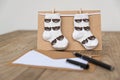 Birth greeting card with baby socks