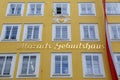 Birth house of Wolfgang Amadeus Mozart in Salzburg, Austria Royalty Free Stock Photo