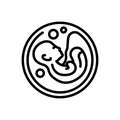 Black line icon for Birth, foetuses and uterus Royalty Free Stock Photo