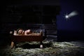 Birth of Jesus. Christmas nativity scene. Manager and star. Royalty Free Stock Photo
