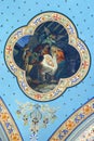 Birth of Jesus, fresco in the church of Helena in Zabok, Croatia
