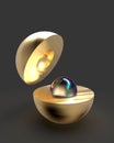 Birth of New - 3D Concept Image with Balls - Elegant Abstract Graphic Design Symbol Royalty Free Stock Photo