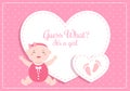 Birth Photo is it a Girl with a Baby Image and Pink Color Background Cartoon Illustration for Greeting Card or Signboard Royalty Free Stock Photo