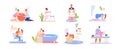 Birth positions. Position child delivery labor, home pregnancy preparation pregnant woman, childbirth water bath Royalty Free Stock Photo