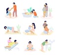 Birth positions set, vector flat isolated illustration