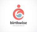 Birth, pregnant, family and baby care logo and symbol. Vector design