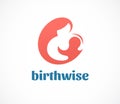 Birth, pregnant, family and baby care logo and symbol. Vector design