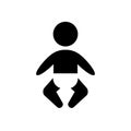 Birth rate silhouette icon.