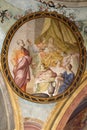 Birth of Saint John the Baptist, fresco on the ceiling of the St John the Baptist church in Zagreb, Croatia Royalty Free Stock Photo