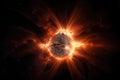 the birth of a star, seen from the perspective of another star in the stellar nursery